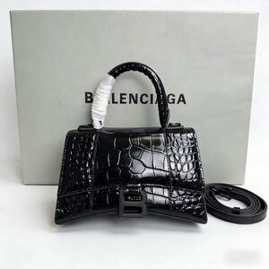 <AUTHENTIC>Balenciaga Hourglass SmallTop Handle Bag in Black